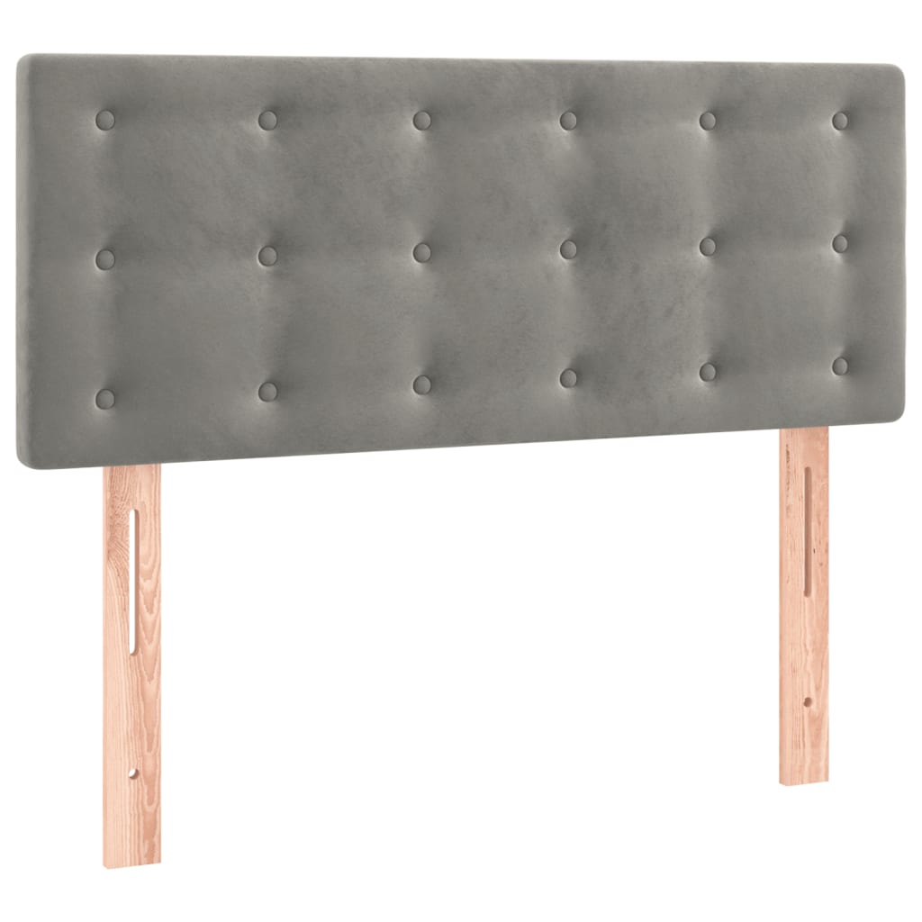 Box Spring Postel S Matrací Samet Světle Šedá