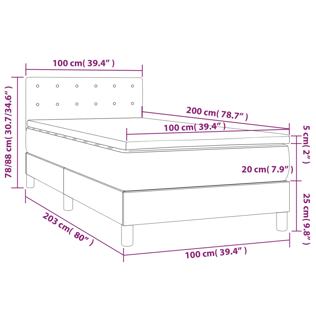 Box Spring Postel S Matrací Samet Světle Šedá