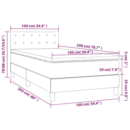 Box Spring Postel S Matrací Samet Světle Šedá