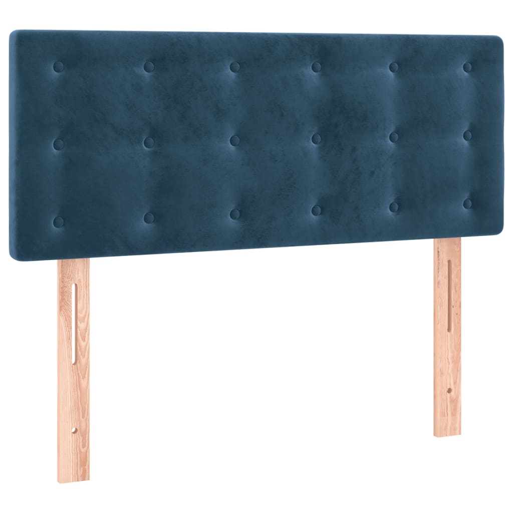 Box Spring Postel S Matrací Tmavě Modrá 100X200 Cm Samet