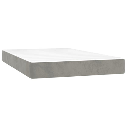 Box Spring Postel S Matrací Samet Světle Šedá