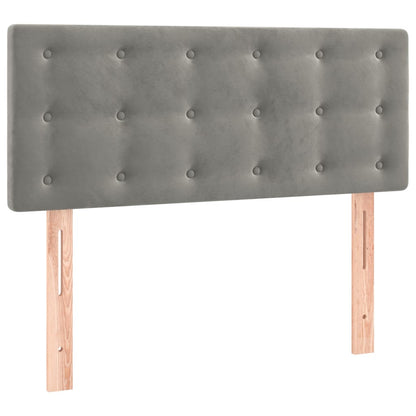 Box Spring Postel S Matrací Samet Světle Šedá