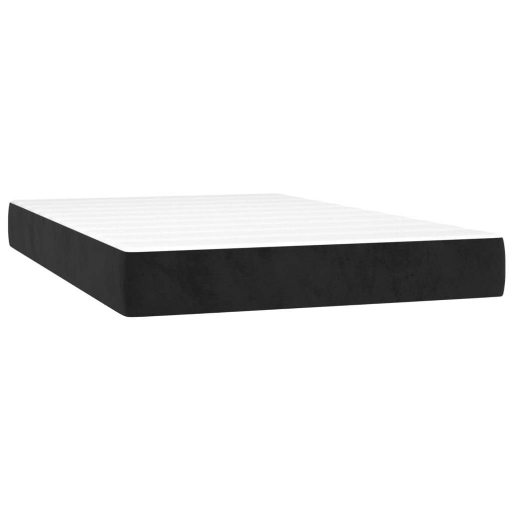Box Spring Postel S Matrací Černá 120 X 200 Cm Samet