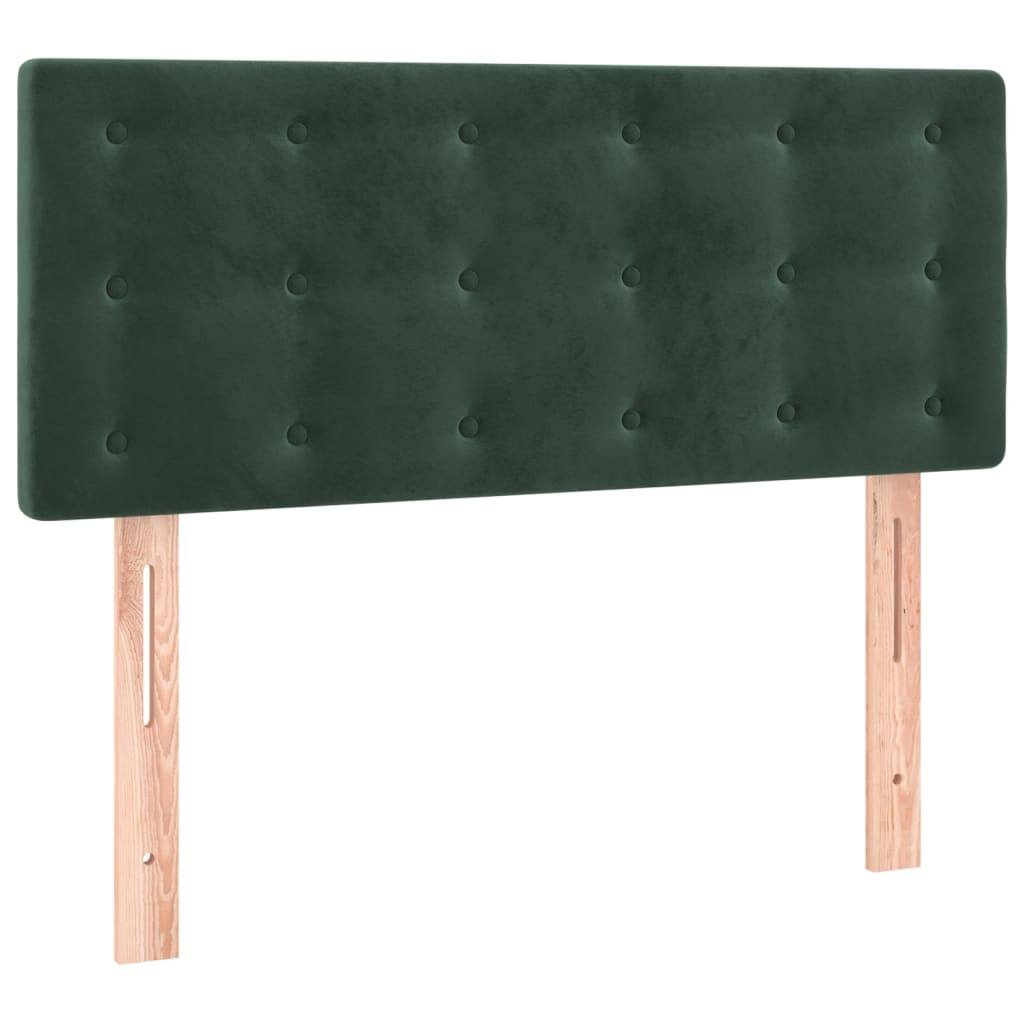 Box Spring Postel S Matrací Tmavě Zelená 120 X 200 Cm Samet
