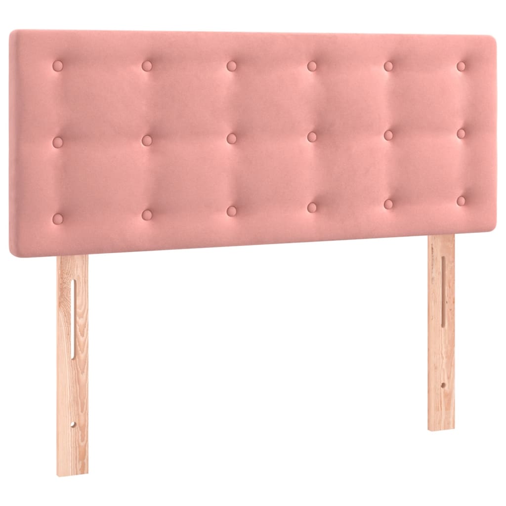 Box Spring Postel S Matrací Růžová 120 X 200 Cm Samet