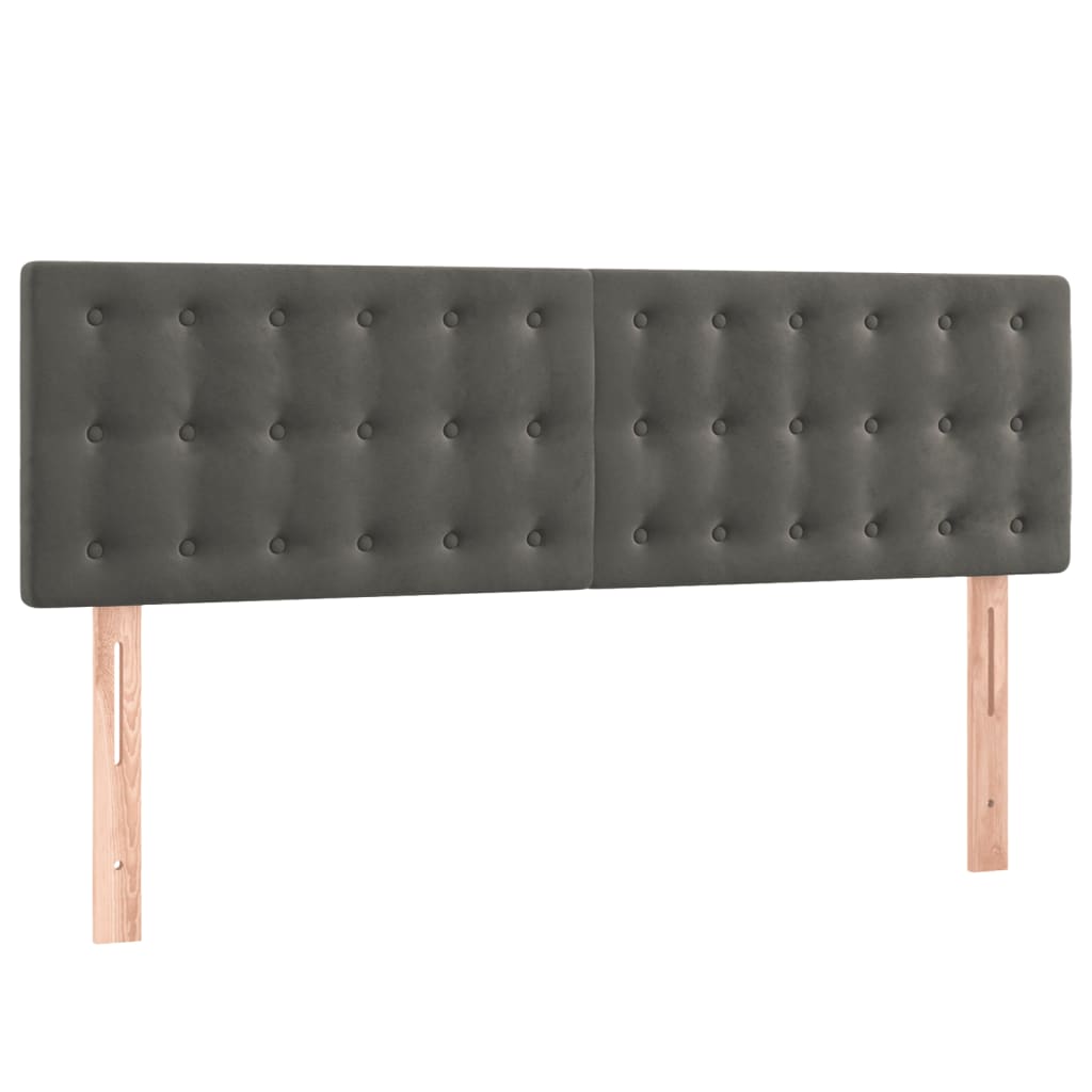 Box Spring Postel S Matrací Tmavě Šedý Samet Tmavě Šedá