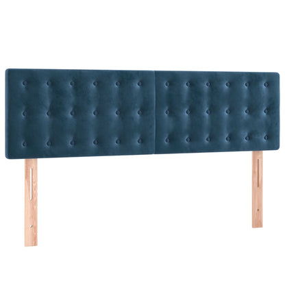 Box Spring Postel S Matrací Tmavě Modrá 140X190 Cm Samet