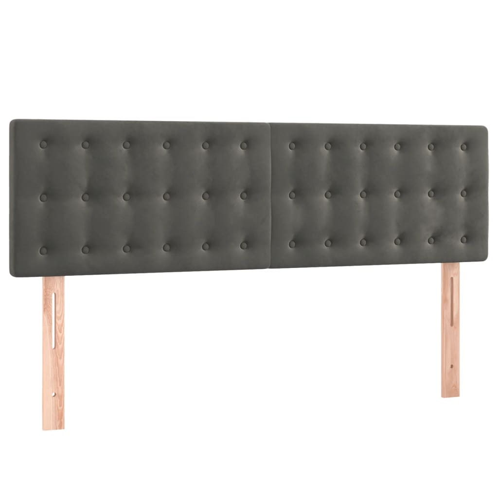 Box Spring Postel S Matrací Samet Tmavě Šedá