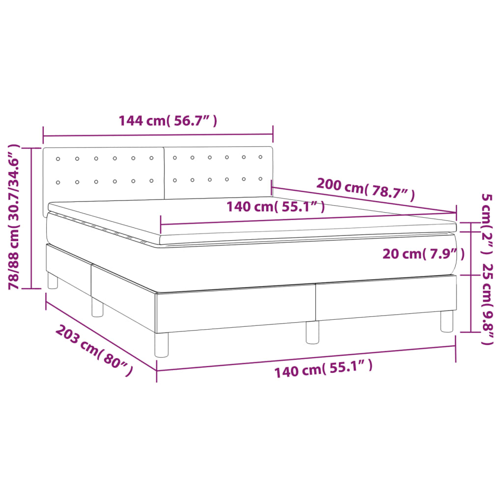 Box Spring Postel S Matrací Samet Tmavě Šedá