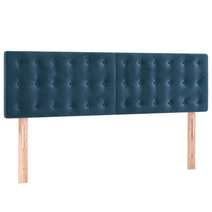 Box Spring Postel S Matrací Tmavě Modrá 140X200 Cm Samet