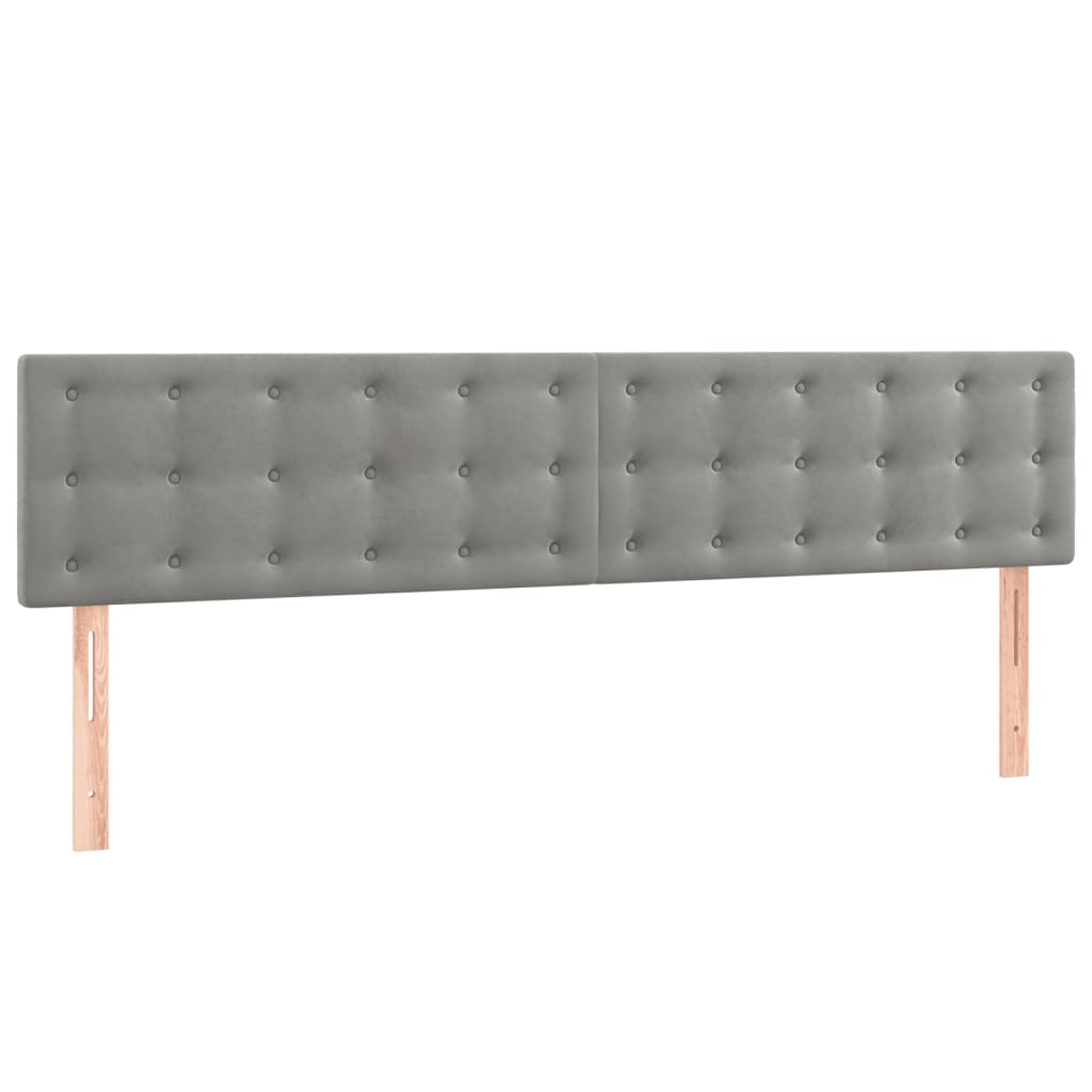 Box Spring Postel S Matrací Samet Světle Šedá