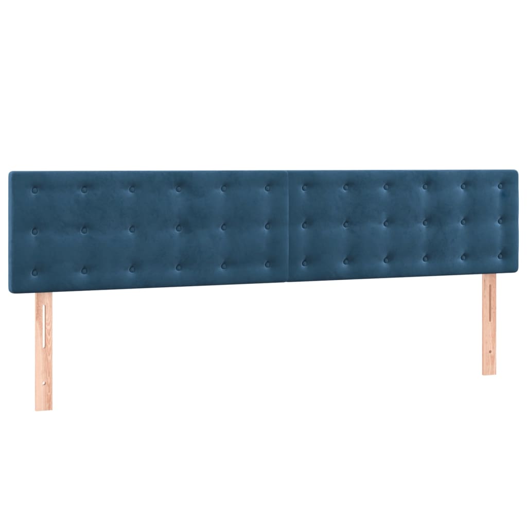 Box Spring Postel S Matrací Tmavě Modrá 160X200 Cm Samet