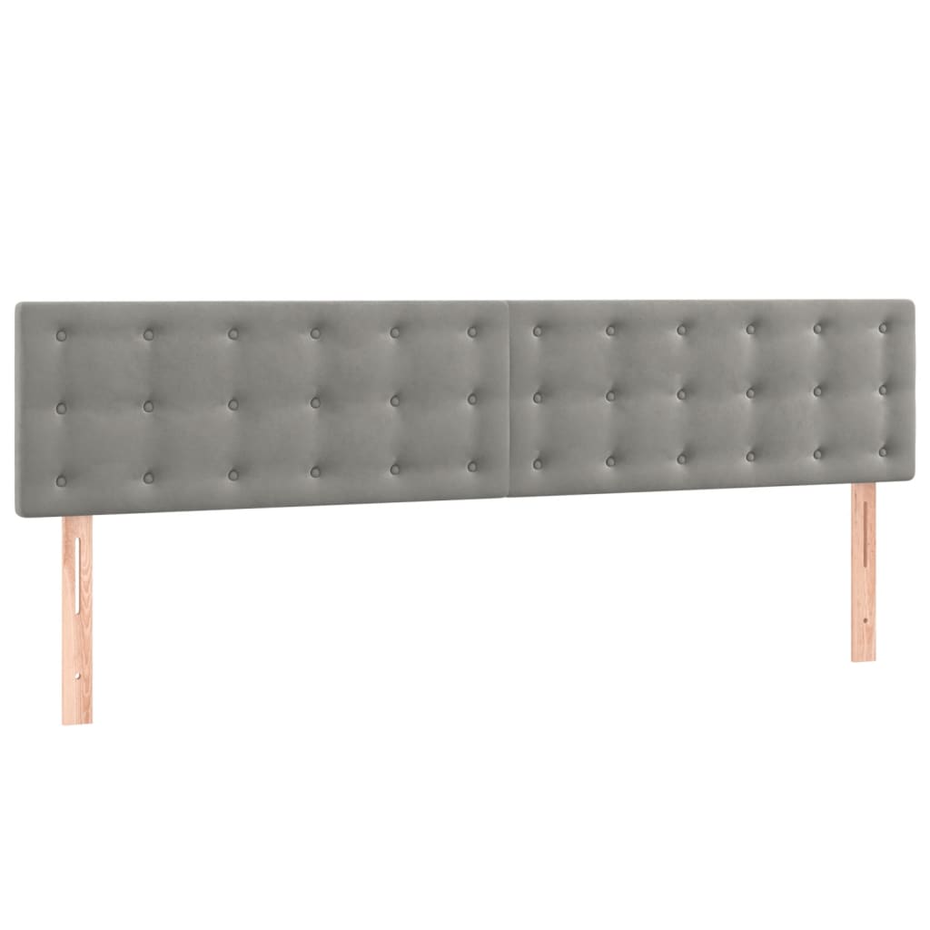 Box Spring Postel S Matrací Samet Světle Šedá