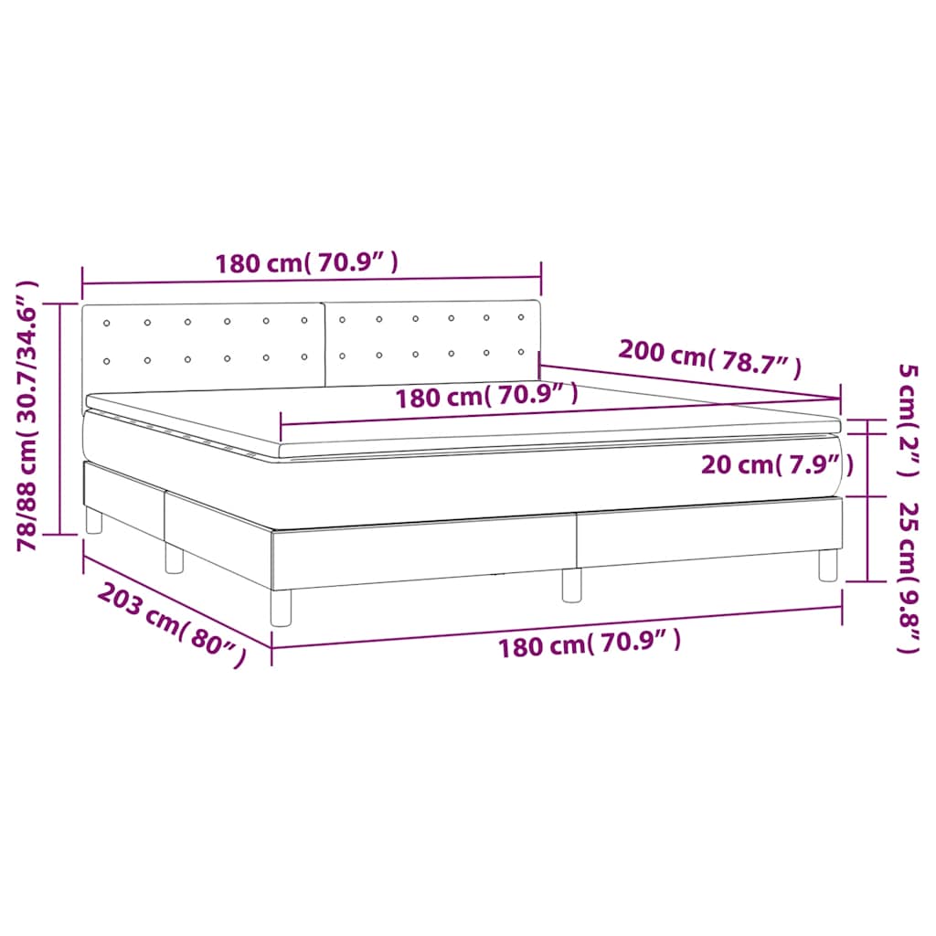 Box Spring Postel S Matrací Tmavě Zelená 180X200 Cm Samet