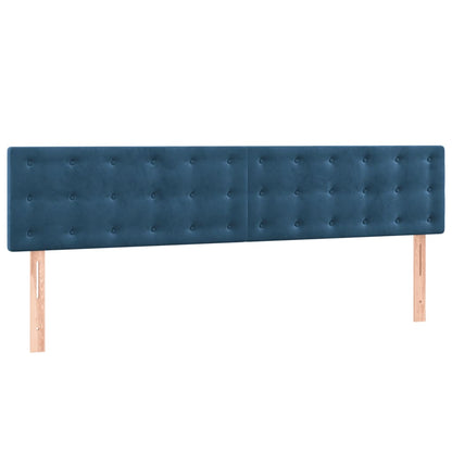 Box Spring Postel S Matrací Tmavě Modrá 180X200 Cm Samet