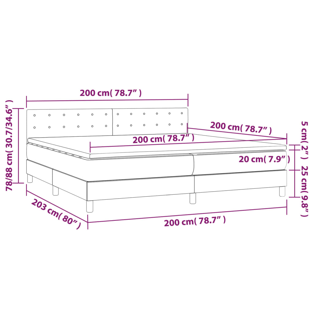 Box Spring Postel S Matrací Samet Tmavě Šedá