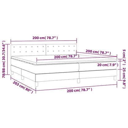 Box Spring Postel S Matrací Tmavě Modrá 200X200 Cm Samet