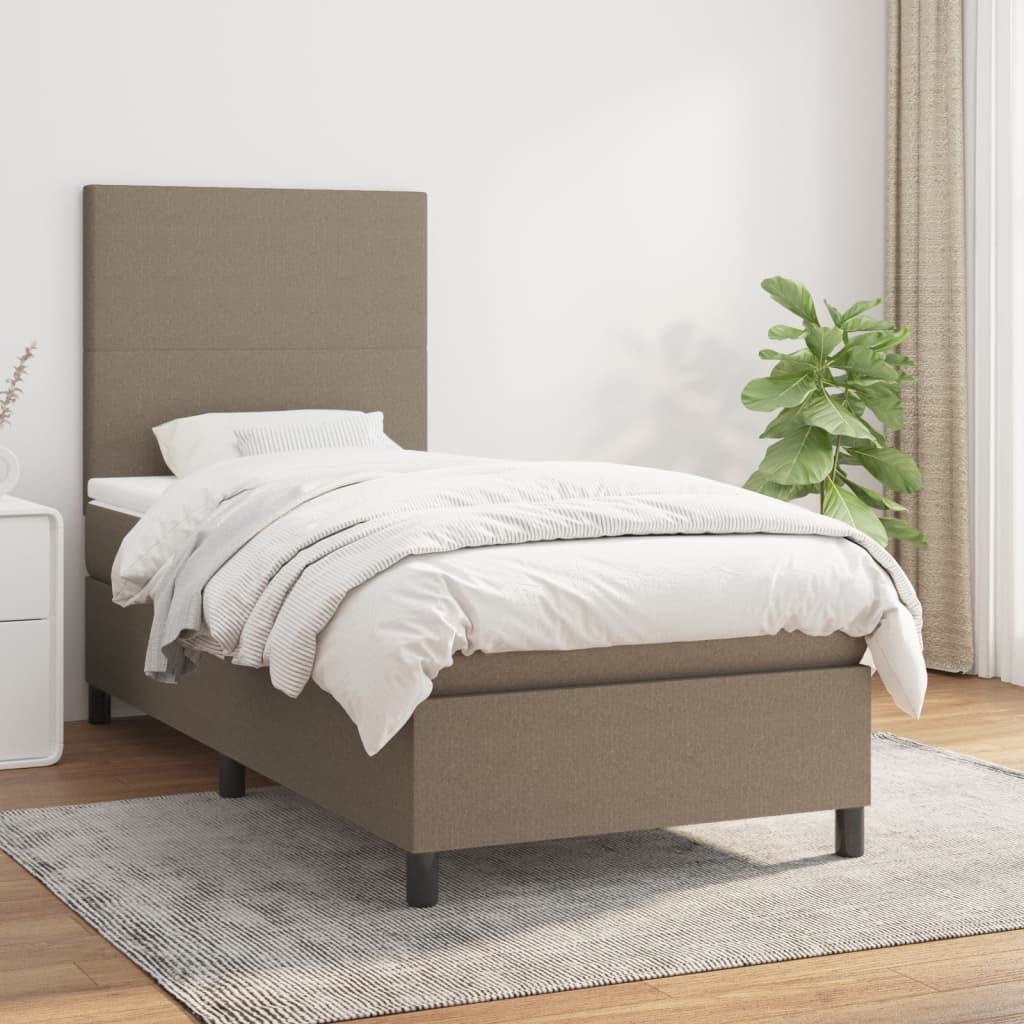 Box Spring Postel S Matrací Textil Taupe