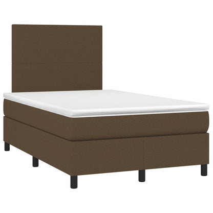 Box Spring Postel S Matrací Textil Tmavě Hnědá
