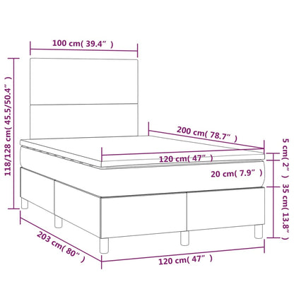 Box Spring Postel S Matrací Textil Tmavě Hnědá