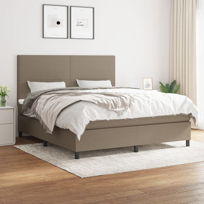 Box Spring Postel S Matrací Textil Taupe