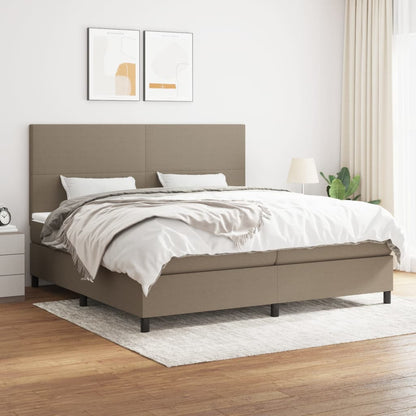 Box Spring Postel S Matrací Textil Taupe