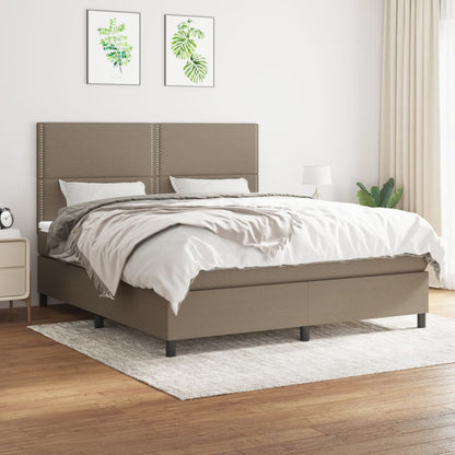 Box Spring Postel S Matrací Textil Taupe