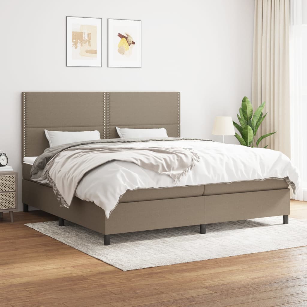 Box Spring Postel S Matrací Textil Taupe