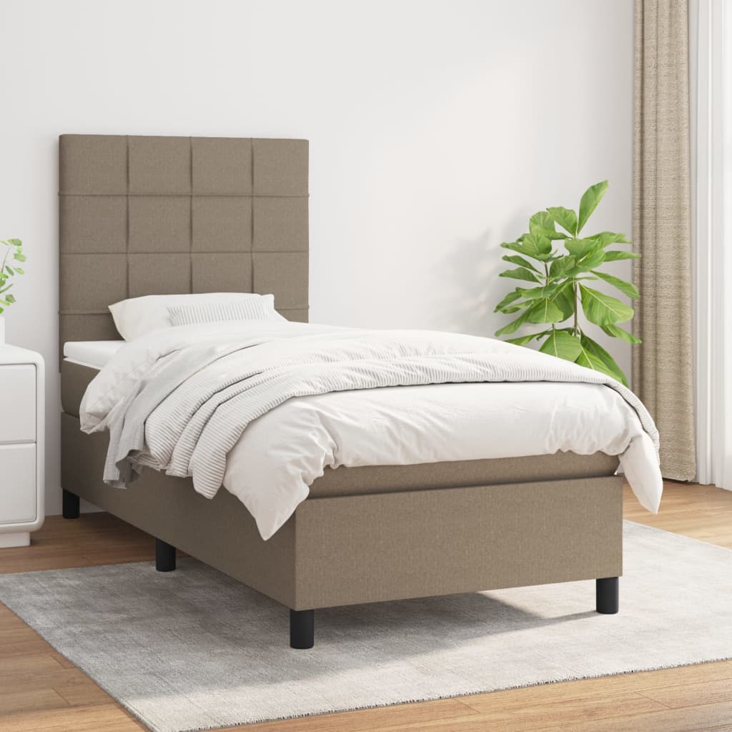 Box Spring Postel S Matrací Textil Taupe