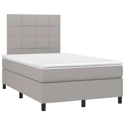 Box Spring Postel S Matrací Textil Světle Šedá