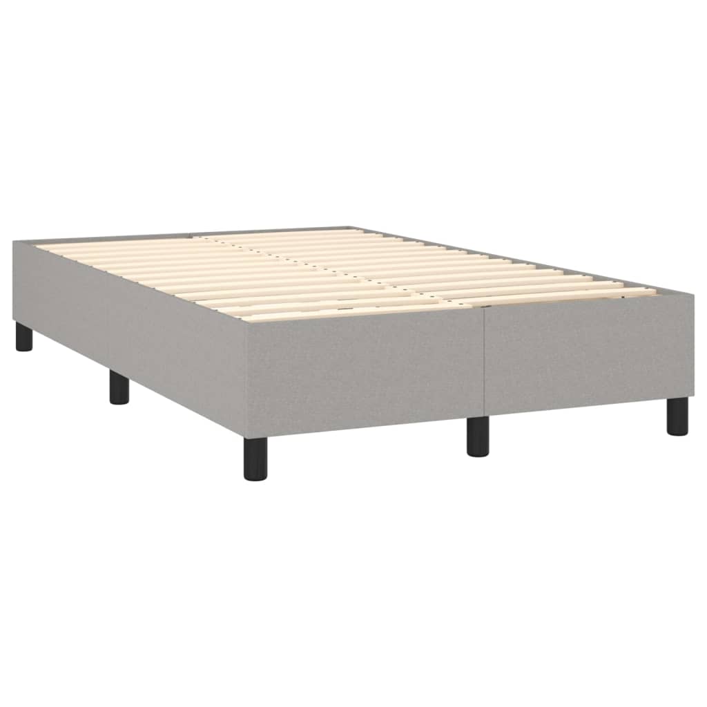 Box Spring Postel S Matrací Textil Světle Šedá