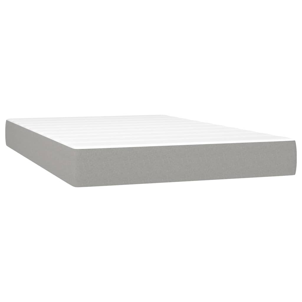 Box Spring Postel S Matrací Textil Světle Šedá