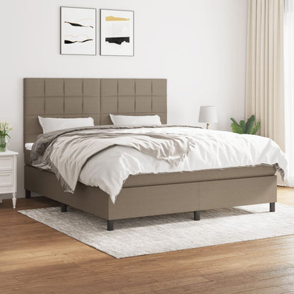 Box Spring Postel S Matrací Textil Taupe