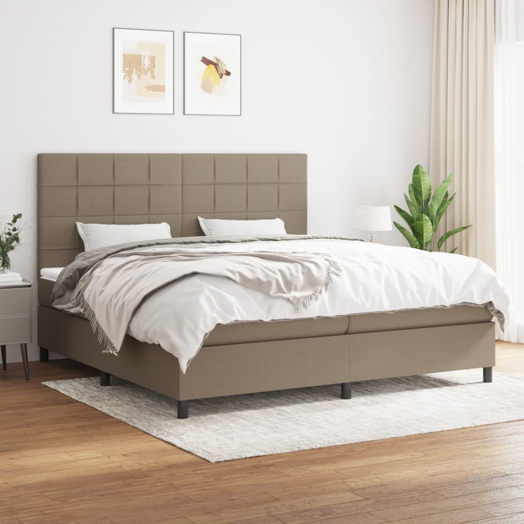 Box Spring Postel S Matrací Textil Taupe
