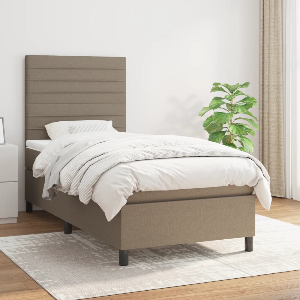 Box Spring Postel S Matrací Textil Taupe