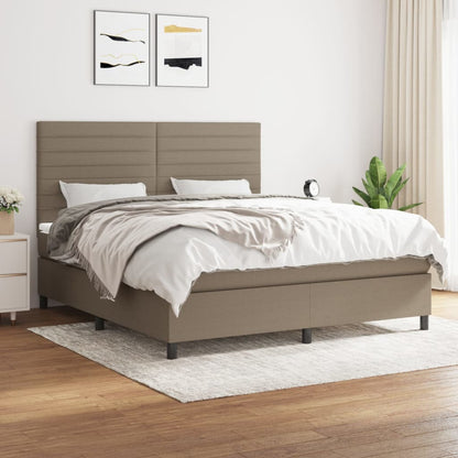 Box Spring Postel S Matrací Textil Taupe