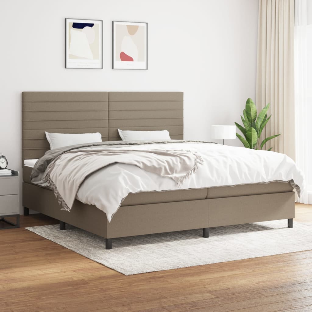 Box Spring Postel S Matrací Textil Taupe