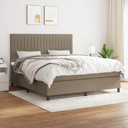 Box Spring Postel S Matrací Textil Taupe