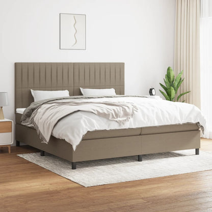 Box Spring Postel S Matrací Textil Taupe