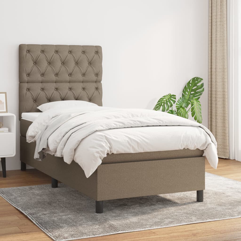 Box Spring Postel S Matrací Textil Taupe
