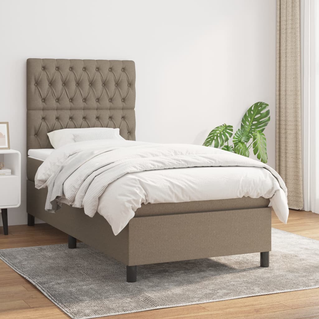 Box Spring Postel S Matrací Textil Taupe
