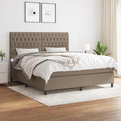 Box Spring Postel S Matrací Textil Taupe
