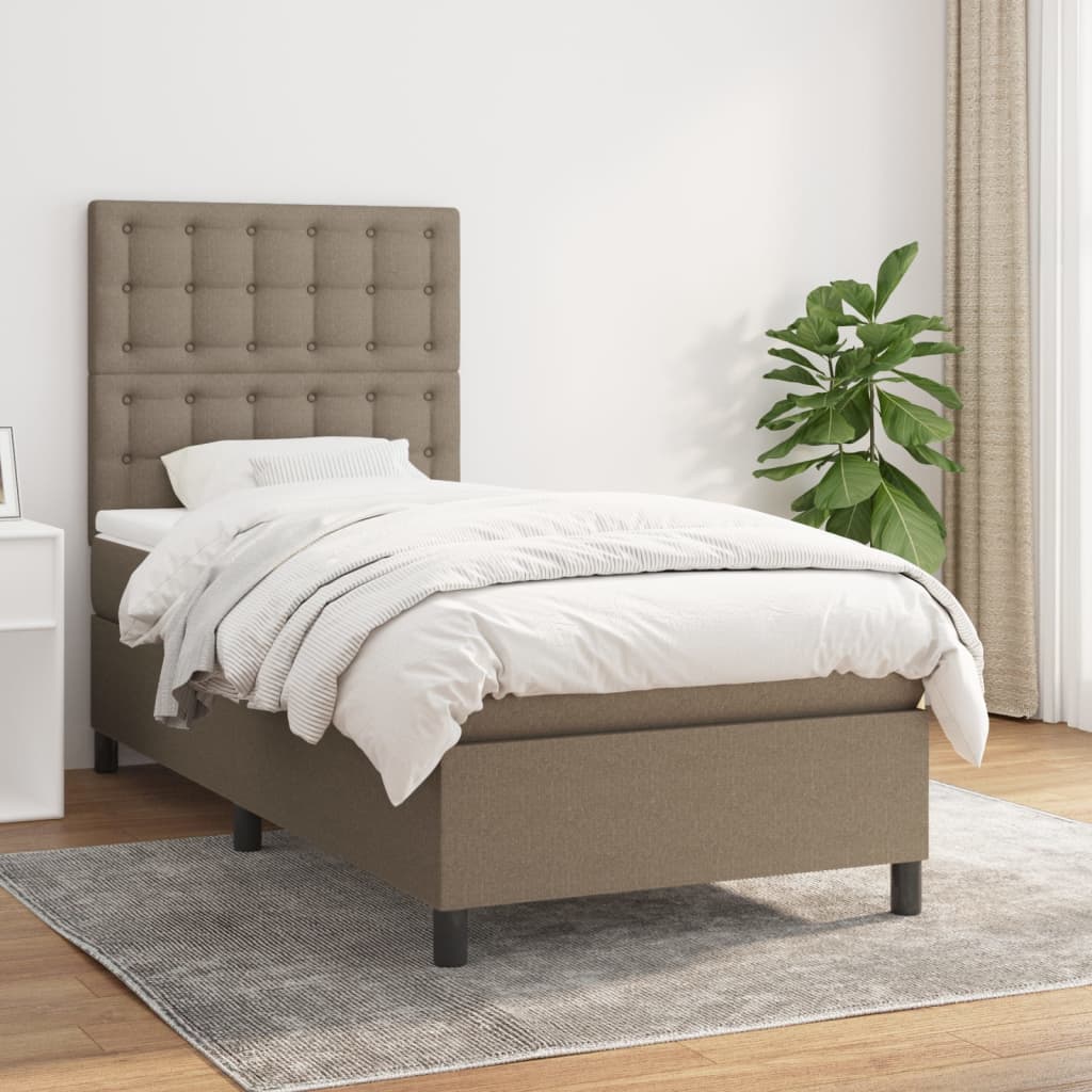 Box Spring Postel S Matrací Textil Taupe