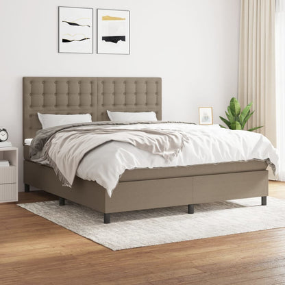Box Spring Postel S Matrací Textil Taupe