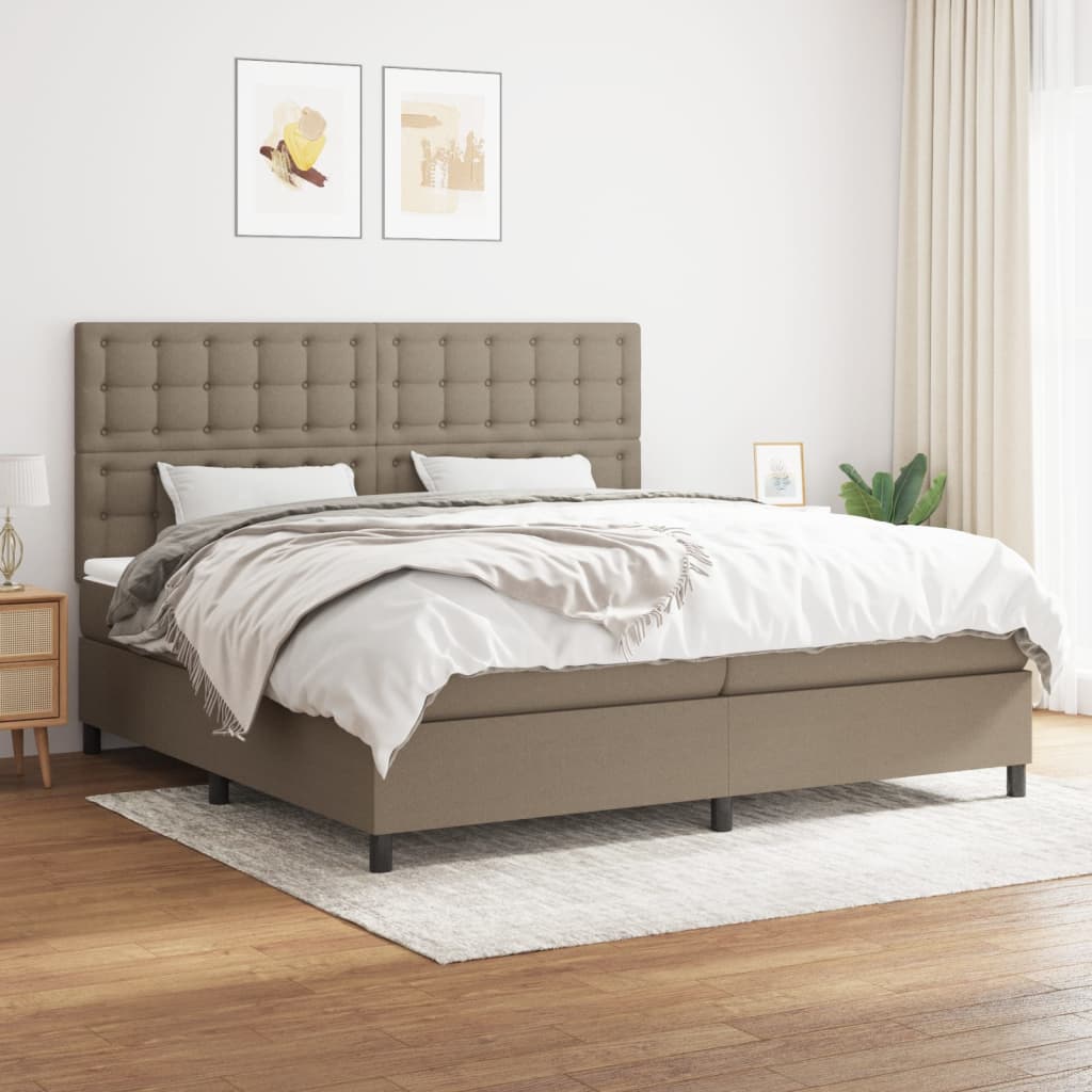 Box Spring Postel S Matrací Textil Taupe