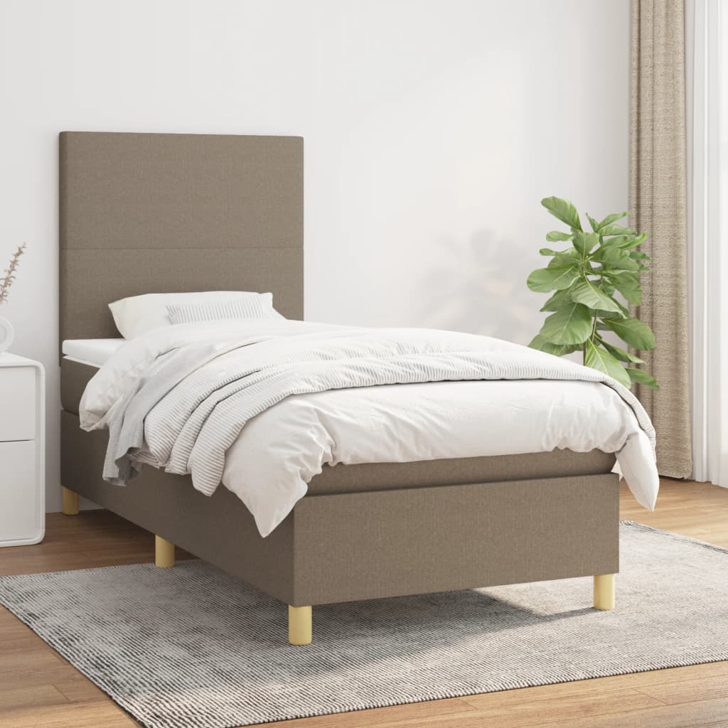 Box Spring Postel S Matrací Textil Taupe
