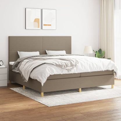 Box Spring Postel S Matrací Textil Taupe