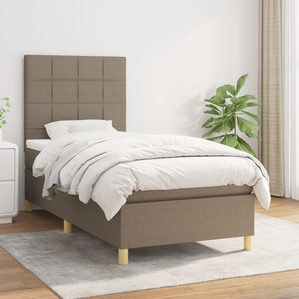 Box Spring Postel S Matrací Textil Taupe
