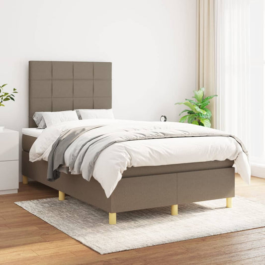 Box Spring Postel S Matrací Textil Taupe