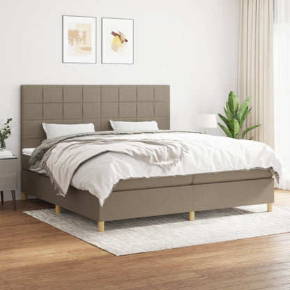 Box Spring Postel S Matrací Textil Taupe